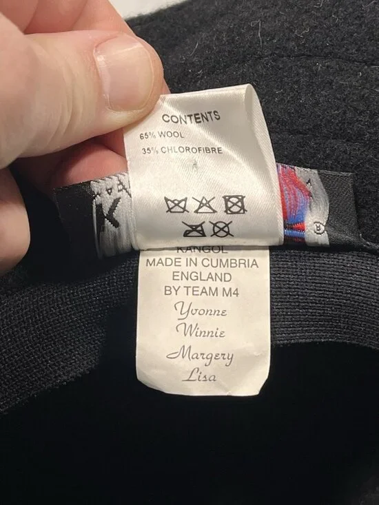 Vtg Kangol Bucket Hat UK Black Wool Angora 90s Hip Hop Streetwear Sz Regular - Picture 11 of 11